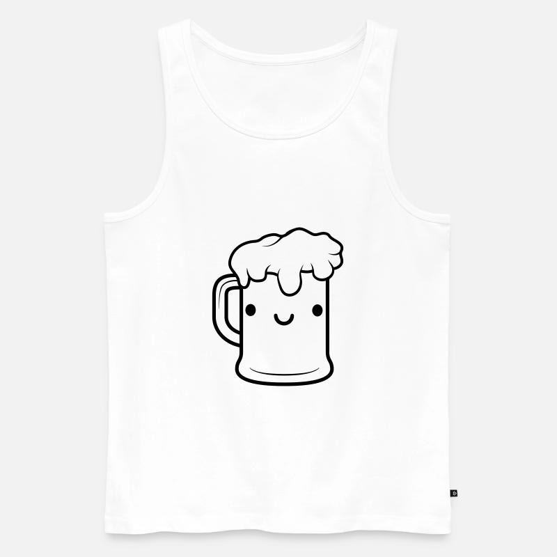 Süßes Bier Gesicht Maßkrug - Männer Premium Bio Tank Top - Weiß