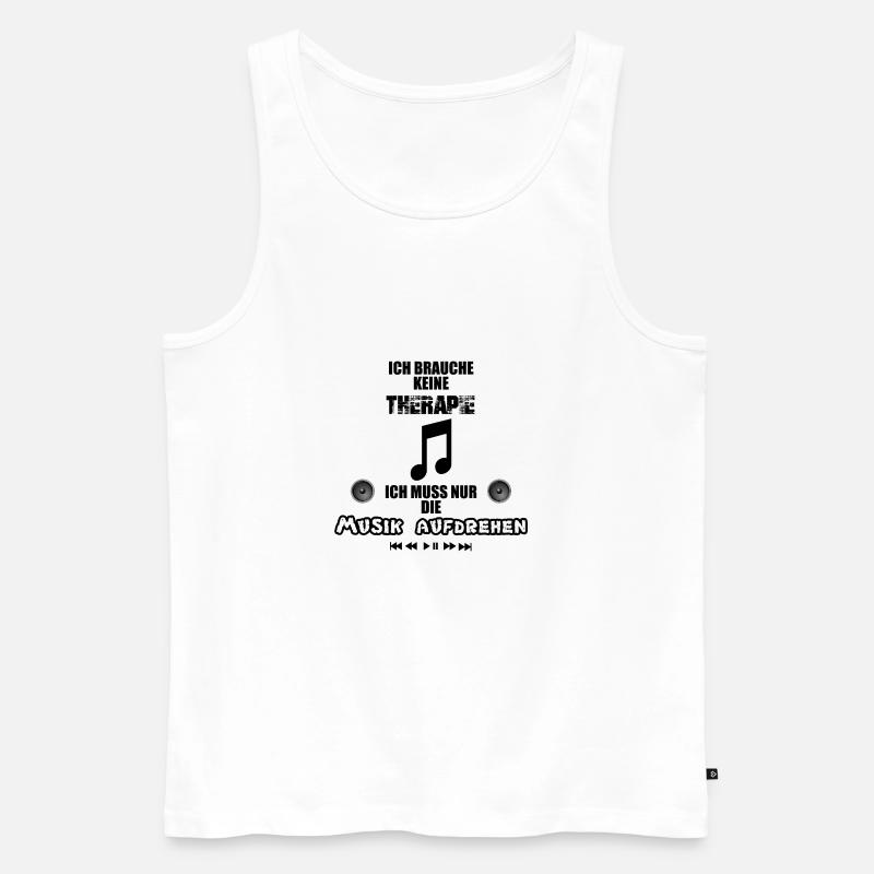 MUSIK SPRUCH - Männer Premium Bio Tank Top - Weiß