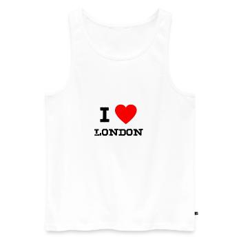 i love London - Männer Premium Bio Tank Top - Weiß - Vorne - Michal (187cm)