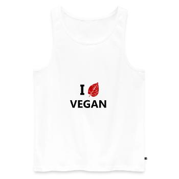 Vegan love food nutrition gift idea - Men's Premium Organic Tank Top - white - Front - Michal (187cm)