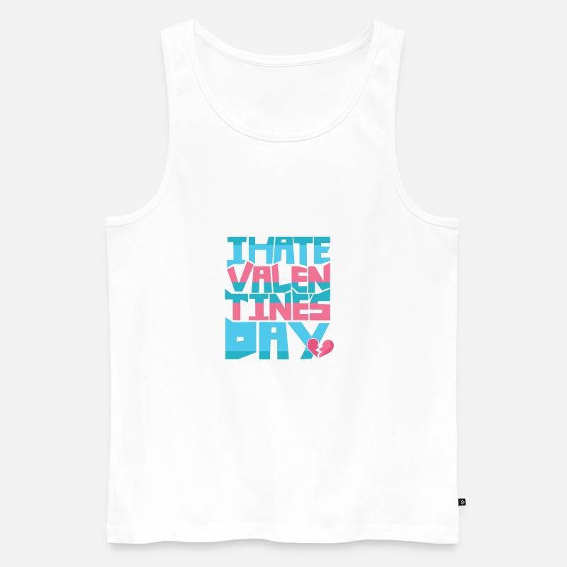i hate valentines day - Männer Premium Bio Tank Top - Weiß