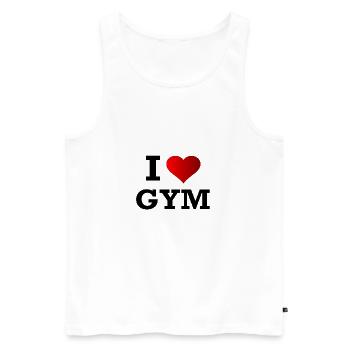 J'AIME GYM - Débardeur bio Premium Homme - blanc - Devant - Michal (187cm)