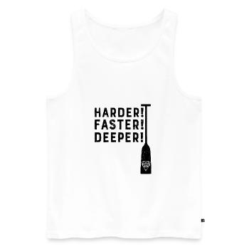 Drachenboot Harder! Faster! Deeper! Kanu Sport - Männer Premium Bio Tank Top - Weiß - Vorne - Michal (187cm)