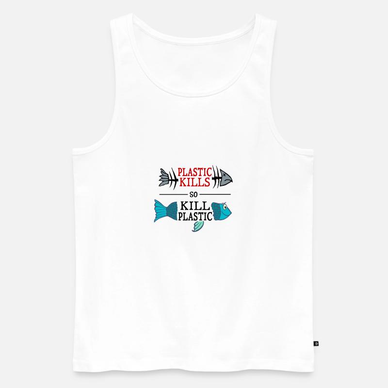 plastic kills - so kill plastic - Männer Premium Bio Tank Top - Weiß