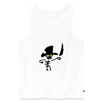 funny pirate skeleton - Men's Premium Organic Tank Top - white - Front - Michal (187cm)