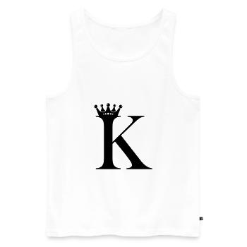 buchstabe K krone - Männer Premium Bio Tank Top - Weiß - Vorne - AI Model Male 178 light (178cm)