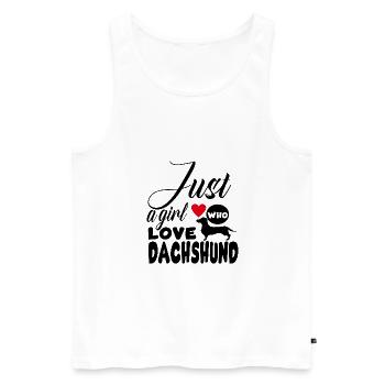 just a girl who loves dachshund - Débardeur bio Premium Homme - blanc - Devant - Michal (187cm)