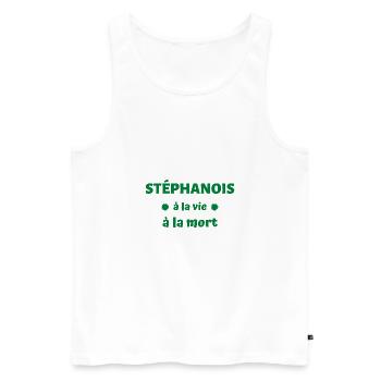 t shirt saint etienne foot stephanois pour la vie - Débardeur bio Premium Homme - blanc - Devant - AI Model Male 178 light (178cm)