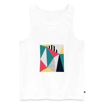 Triangles - Men's Premium Organic Tank Top - white - Front - Michal (187cm)