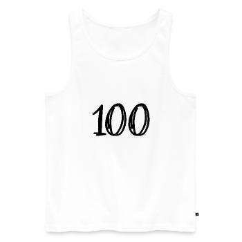 100 ANS. 100e ANNIVERSAIRE. ANNIVERSAIRE 100 ANS. - Débardeur bio Premium Homme - blanc - Devant - Michal (187cm)