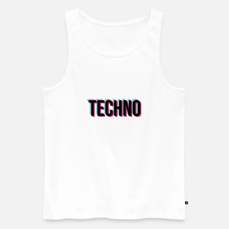 Trippy Techno - Männer Premium Bio Tank Top - Weiß
