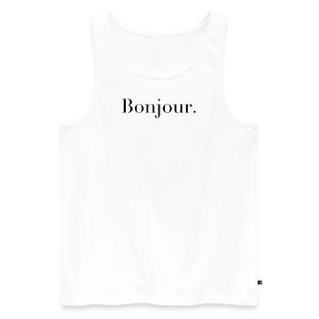 Bonjour - Débardeur bio Premium Homme - blanc - Devant - Michal (187cm)