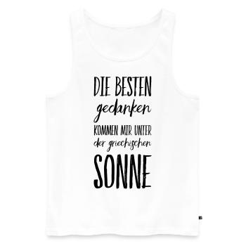 Lustiger Griechischer Spruch Griechenland Geschenk - Männer Premium Bio Tank Top - Weiß - Vorne - AI Model Male 178 light (178cm)