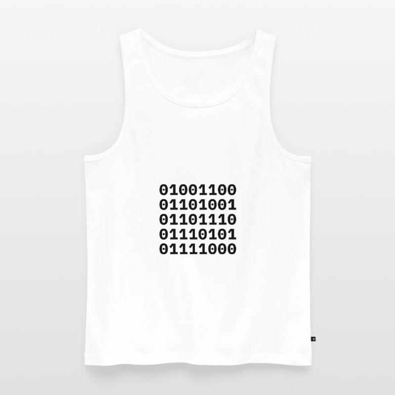 "LINUX" in binary code. Men's Premium Organic Tank Top