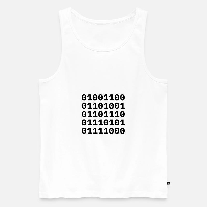 »LINUX« in Binärcode. - Männer Premium Bio Tank Top - Weiß