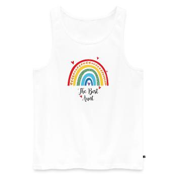 La meilleure tante arc-en-ciel - Débardeur bio Premium Homme - blanc - Devant - AI Model Male 178 light (178cm)