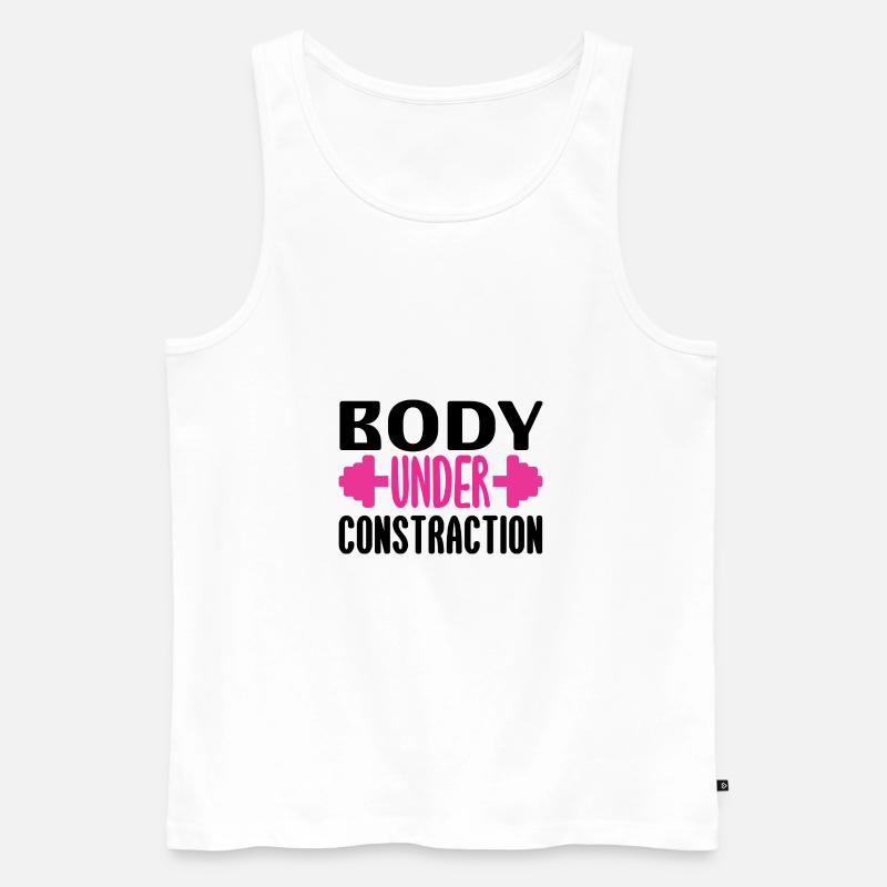 Körper unter Kontraktion - Männer Premium Bio Tank Top - Weiß