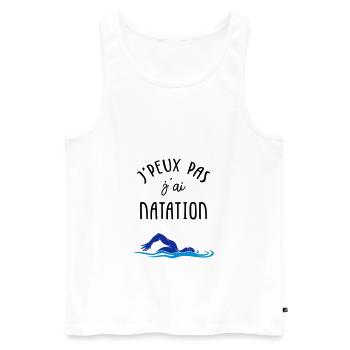 J'peux pas j'ai natation - Débardeur bio Premium Homme - blanc - Devant - Michal (187cm)
