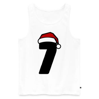 7 Numéro de Noël - Débardeur bio Premium Homme - blanc - Devant - Michal (187cm)