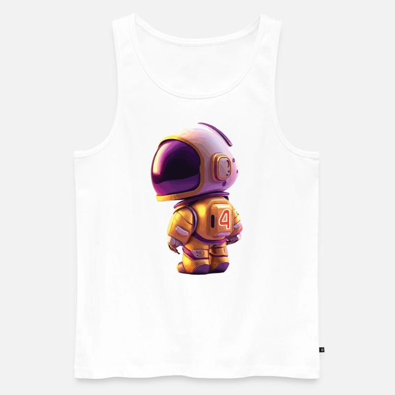 Space Kid Young Astronaut Geburtstag vier - Männer Premium Bio Tank Top - Weiß