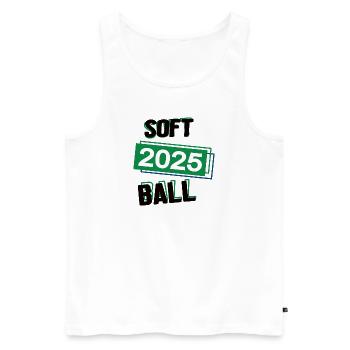 Softball Spieler Team Turnier Mannschaft in 2025 - Männer Premium Bio Tank Top - Weiß - Vorne - Michal (187cm)