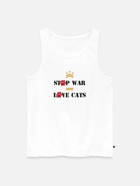 Stop War Love Cats - Men's Premium Organic Tank Top - white