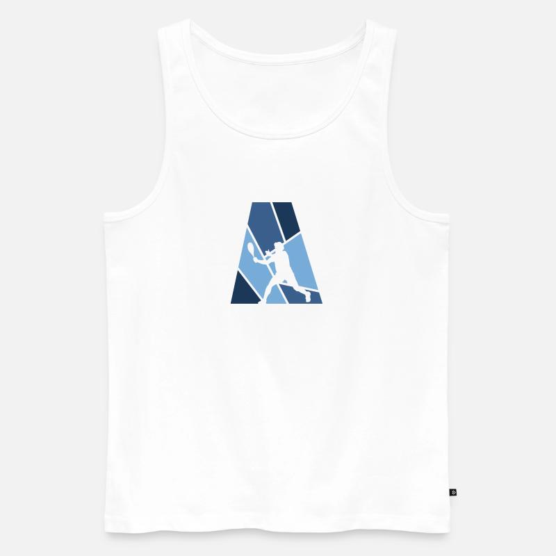Squash Schläger Schläger - Männer Premium Bio Tank Top - Weiß