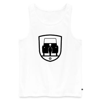 Krause Duo Brandis Emblem (+ Your Text) - Men's Premium Organic Tank Top - white - Front - AI Model Male 178 light (178cm)