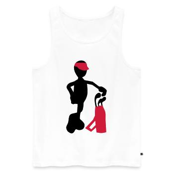 golf - Men's Premium Organic Tank Top - white - Front - Michal (187cm)