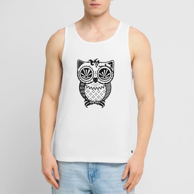 Patchwork Eule Männer Premium Bio Tank Top
