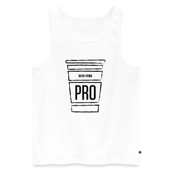 Beer Pong Pro Cup - Männer Premium Bio Tank Top - Weiß - Vorne - Michal (187cm)