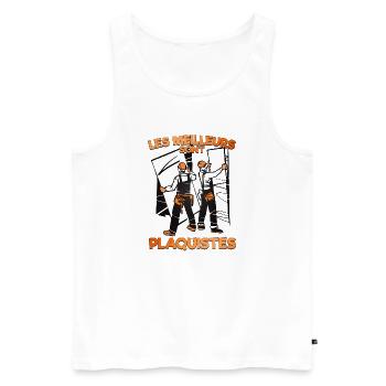 Plaquistes - Débardeur bio Premium Homme - blanc - Devant - Michal (187cm)