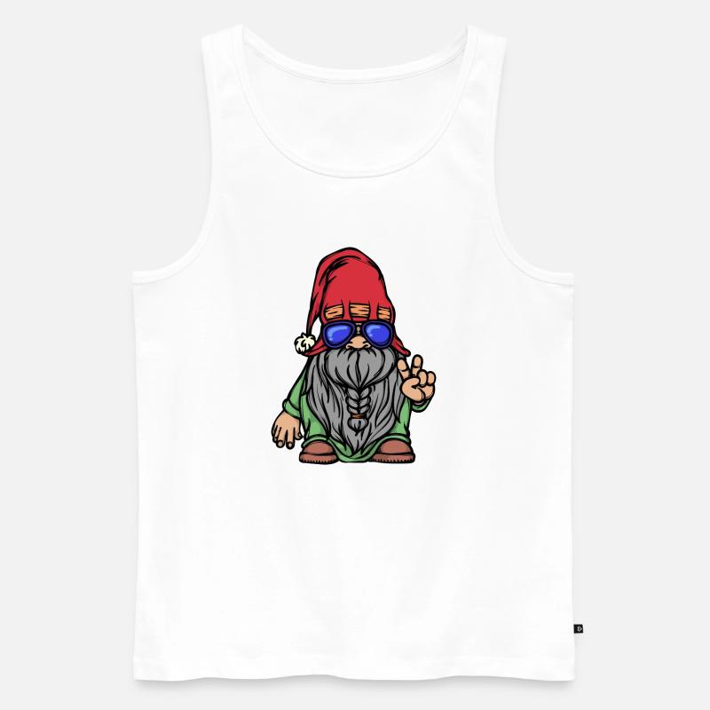 Bart Vollbart Gesichtsbehaarung Bartfrisur - Männer Premium Bio Tank Top - Weiß