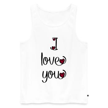 I love you - Männer Premium Bio Tank Top - Weiß - Vorne - Michal (187cm)