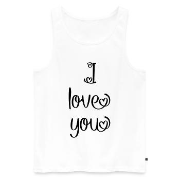 I love you - Männer Premium Bio Tank Top - Weiß - Vorne - Michal (187cm)