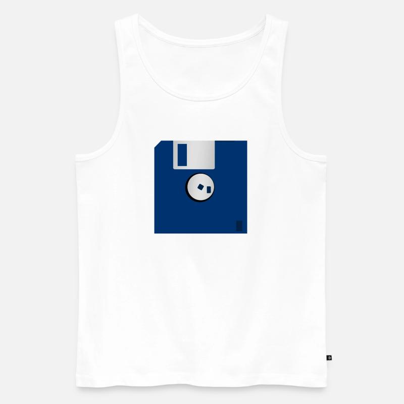 Diskette - Männer Premium Bio Tank Top - Weiß