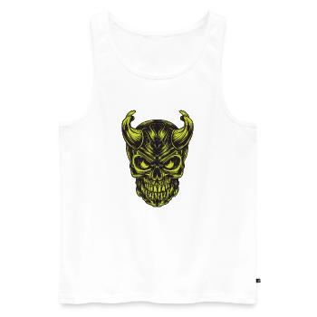 Schädel - Männer Premium Bio Tank Top - Weiß - Vorne - Michal (187cm)