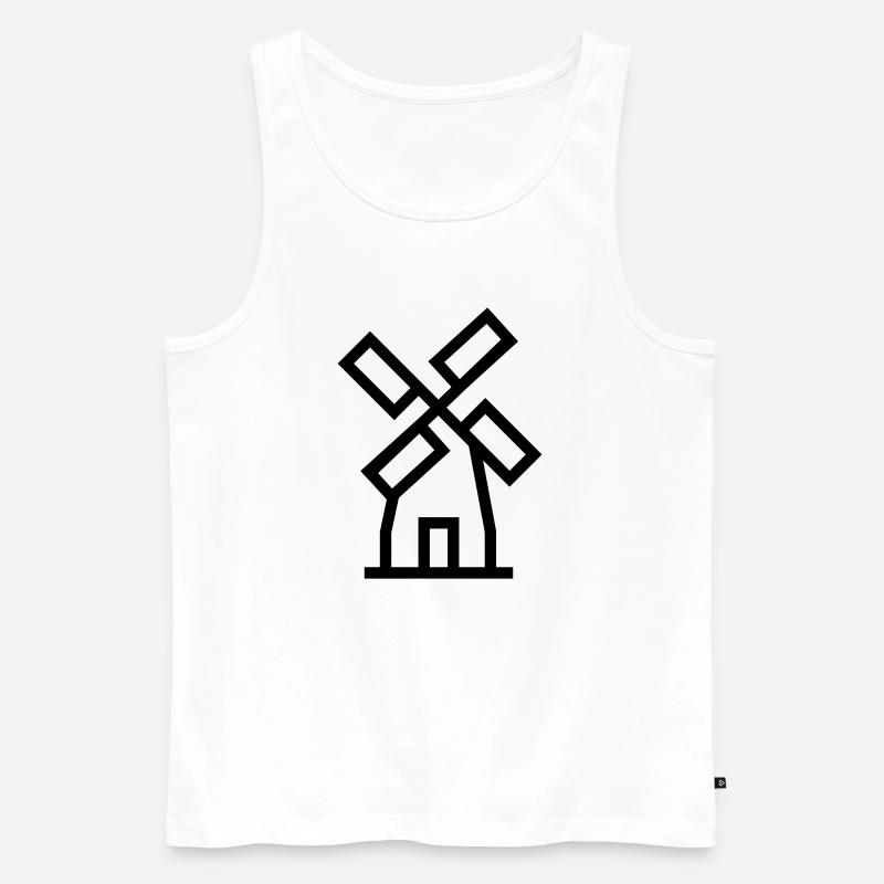 Windmühle windmill Luftenergie - Männer Premium Bio Tank Top - Weiß