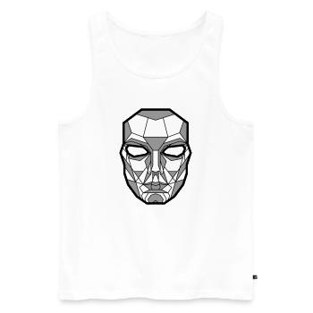 Kimura Mask Gray - Men's Premium Organic Tank Top - white - Front - AI Model Male 178 light (178cm)