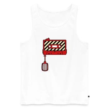 Mixtape vs. Mixer – Design culte de la musique rétro - Débardeur bio Premium Homme - blanc - Devant - Michal (187cm)