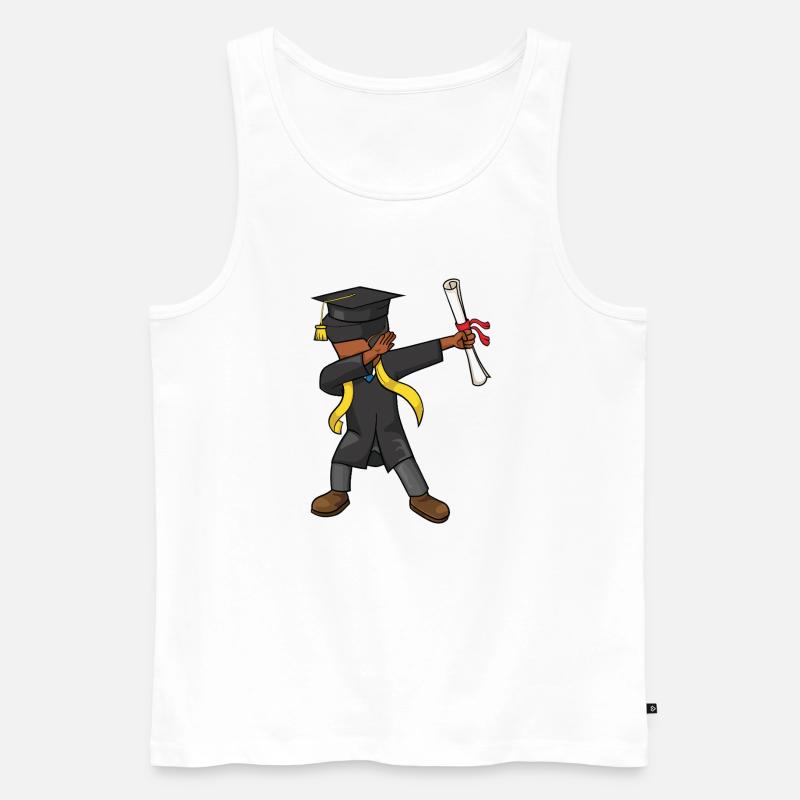 Afro Boy Dabbing Abschlussklasse 2026 - Männer Premium Bio Tank Top - Weiß