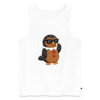 Süßer Pinguin Weihnachts Lebkuchenmann Cartoon - Männer Premium Bio Tank Top - Weiß - Vorne - Michal (187cm)
