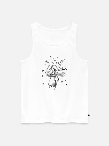 Dancing Woman Empowerment - Illustration - Men's Premium Organic Tank Top - white