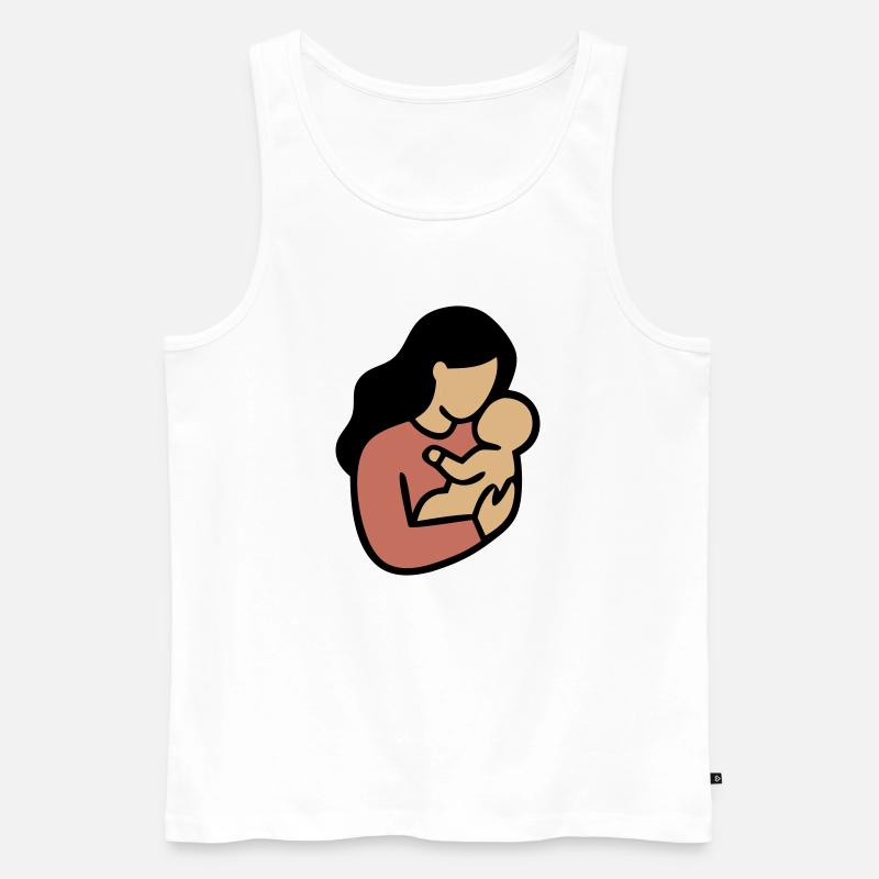 Mama Baby Boho Minimalismus - Männer Premium Bio Tank Top - Weiß