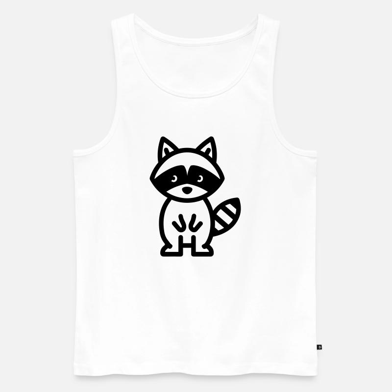 Waschbär - Männer Premium Bio Tank Top - Weiß