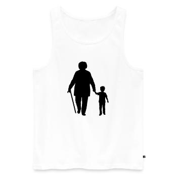 Grandparents Grandchild Silhouette Walking Family - Men's Premium Organic Tank Top - white - Front - AI Model Male 178 light (178cm)