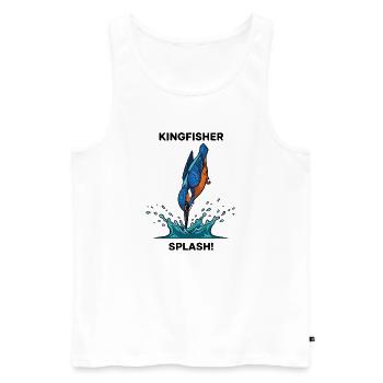 Kingfisher Splash Kingfisher River - Männer Premium Bio Tank Top - Weiß - Vorne - AI Model Male 178 light (178cm)