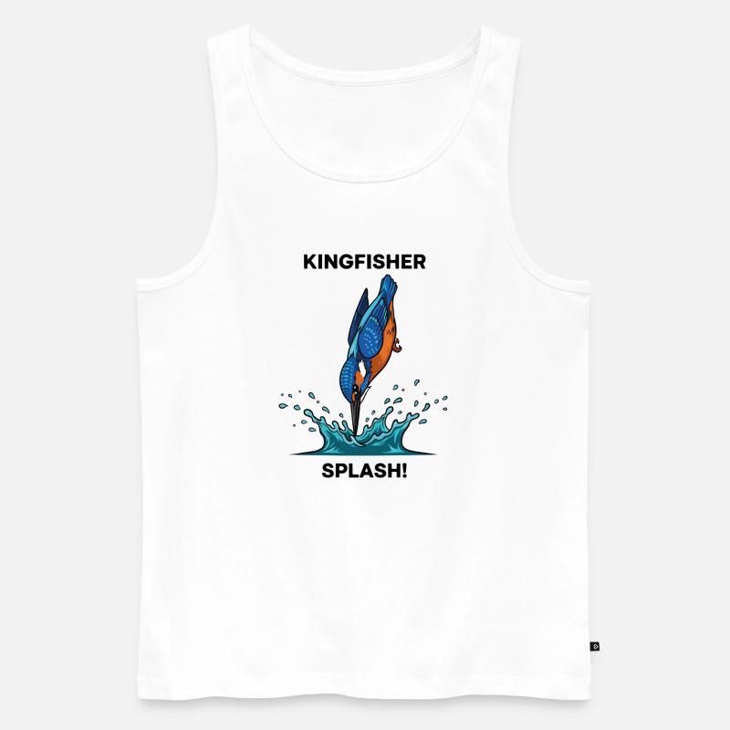 Kingfisher Splash Kingfisher River - Männer Premium Bio Tank Top - Weiß