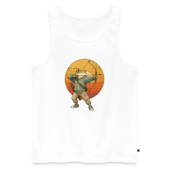 Archers Frogs Vintage Archer Archers Arch Arker Arch - Débardeur bio Premium Homme - blanc - Devant - Michal (187cm)