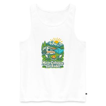 Mein Zuhause hat Räder Wohnmobil - Männer Premium Bio Tank Top - Weiß - Vorne - Michal (187cm)
